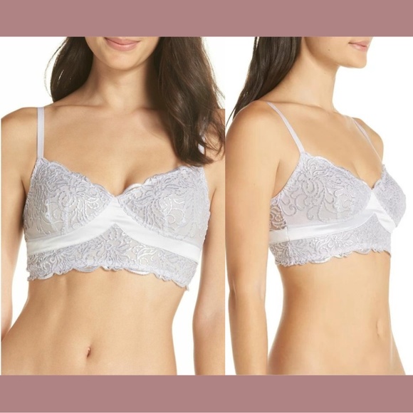 NWT $58 Free People Intimately‎ [ Medium ] Evelina Bralette Cloudy Lavender - Picture 1 of 12